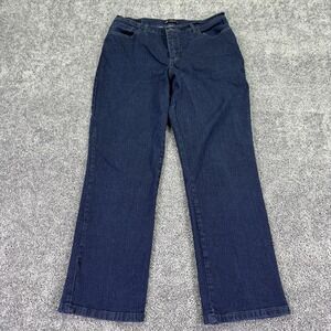 Lee Jeans Womens 14 Short Blue Classic Fit High Rise Straight Denim Dark Wash